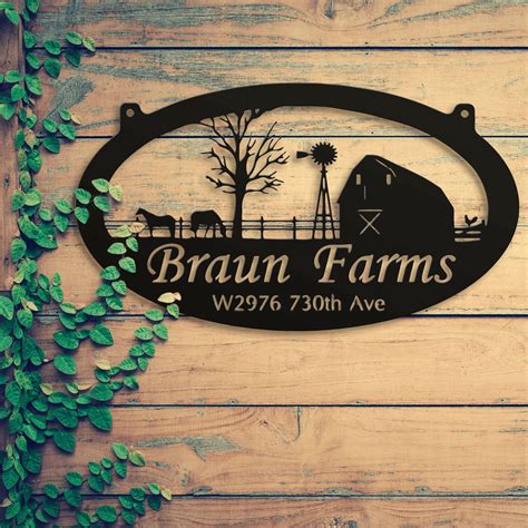 metal laser cut house signs|metal personalized farm signs.